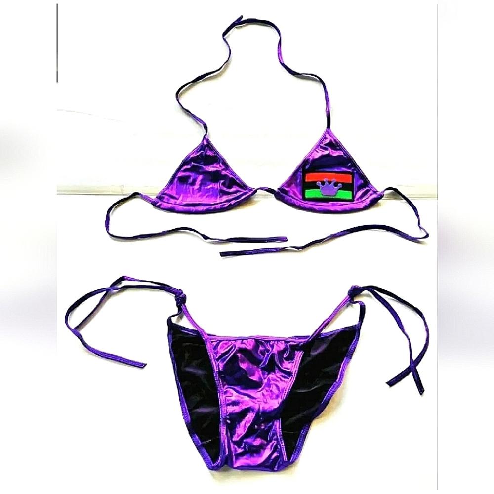 NEW African Bikini Set! Ethnic Cultural Tribal Swimwear. RBG Flag Crown Swimsuit